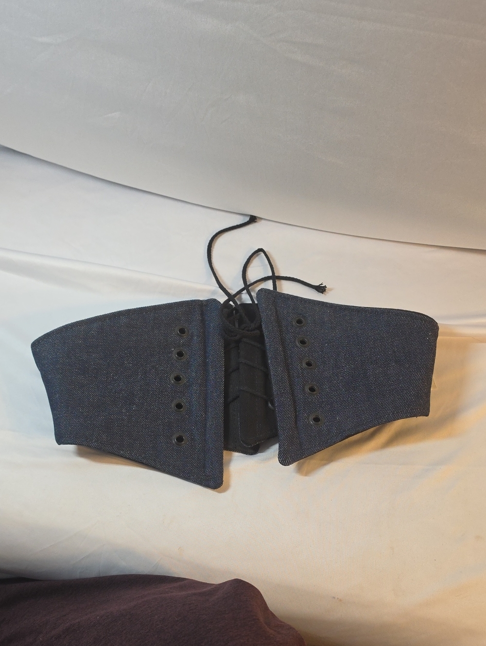 Calvin Klein Dark Blue Corset-Style Lace-Up Waist Belt